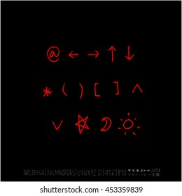 Alphabet & number / handwriting - vector
