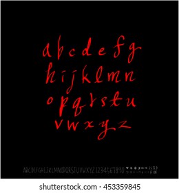 Alphabet & number / handwriting - vector