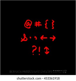 Alphabet & number / handwriting - vector