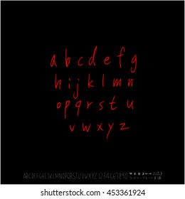 Alphabet & number / handwriting - vector
