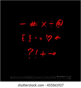 Alphabet & number / handwriting - vector