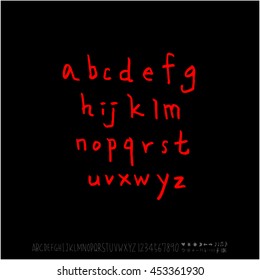 Alphabet & number / handwriting - vector