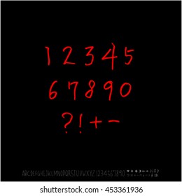 Alphabet & number / handwriting - vector