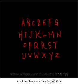 Alphabet & number / handwriting - vector