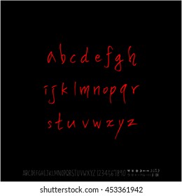 Alphabet & number / handwriting - vector