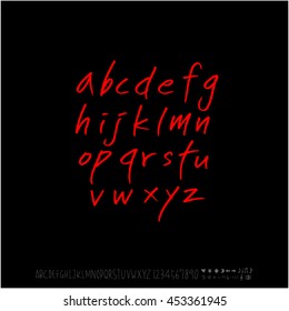 Alphabet & number / handwriting - vector
