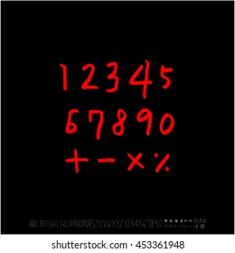 Alphabet & number / handwriting - vector