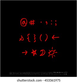 Alphabet & number / handwriting - vector