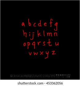 Alphabet & number / handwriting - vector