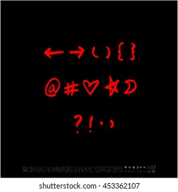 Alphabet & number / handwriting - vector