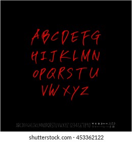 Alphabet & number / handwriting - vector