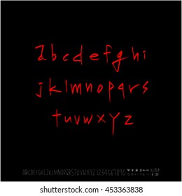 Alphabet & number / handwriting - vector