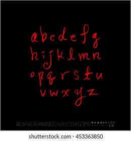 Alphabet & number / handwriting - vector