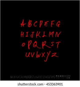 Alphabet & number / handwriting - vector