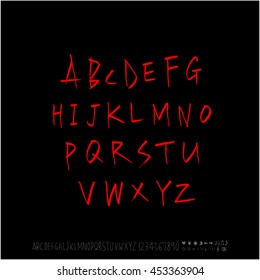 Alphabet & number / handwriting - vector