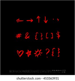 Alphabet & number / handwriting - vector