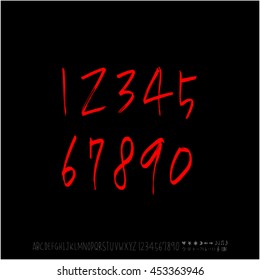 Alphabet & number / handwriting - vector