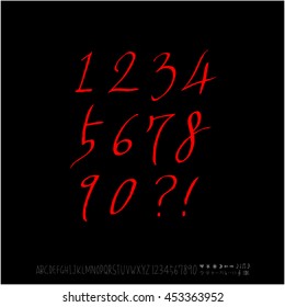 Alphabet & number / handwriting - vector