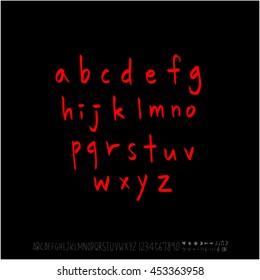 Alphabet & number / handwriting - vector