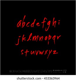 Alphabet & number / handwriting - vector
