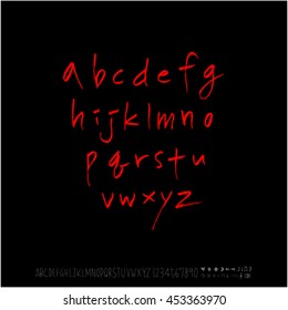 Alphabet & number / handwriting - vector