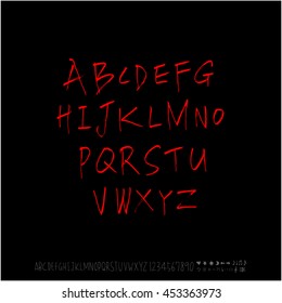 Alphabet & number / handwriting - vector