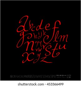 Alphabet & number / handwriting - vector