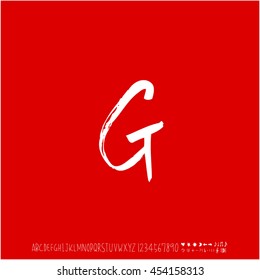 Alphabet & number / handwriting - vector