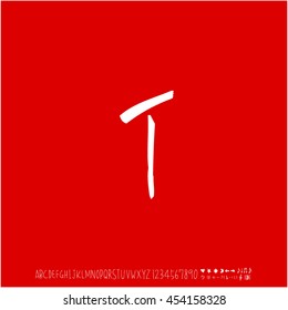 Alphabet & number / handwriting - vector