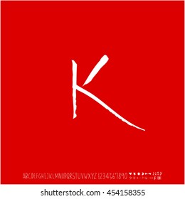 Alphabet & number / handwriting - vector