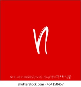 Alphabet & number / handwriting - vector