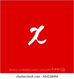 Alphabet & number / handwriting - vector