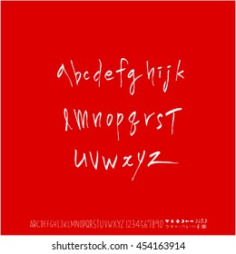 Alphabet & number / handwriting - vector
