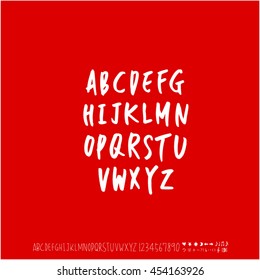 Alphabet & number / handwriting - vector