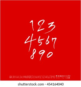 Alphabet & number / handwriting - vector