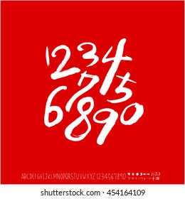 Alphabet & number / handwriting - vector