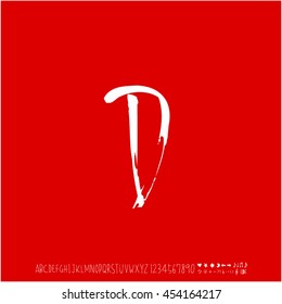 Alphabet & number / handwriting - vector