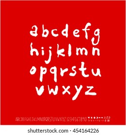 Alphabet & number / handwriting - vector