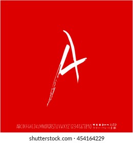 Alphabet & number / handwriting - vector