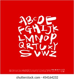 Alphabet & number / handwriting - vector