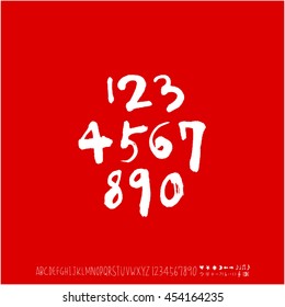 Alphabet & number / handwriting - vector