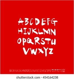 Alphabet & number / handwriting - vector