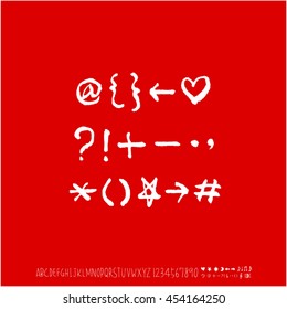 Alphabet & number / handwriting - vector