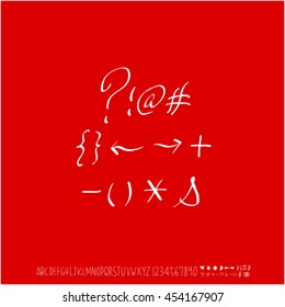 Alphabet & number / handwriting - vector