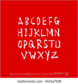 Alphabet & number / handwriting - vector