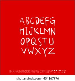Alphabet & number / handwriting - vector