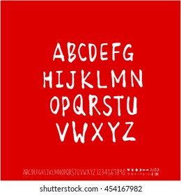 Alphabet & number / handwriting - vector
