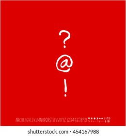 Alphabet & number / handwriting - vector
