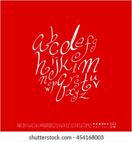 Alphabet & number / handwriting - vector