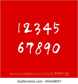 Alphabet & number / handwriting - vector